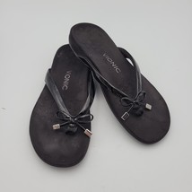 Vionic Women Thong Sandals Patent Leather Black Size 7 - $33.65