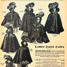 1901 Ladies Cloth Capes Reproduction Advertisement Sears Fashion Clothes... - $459.19 MXN