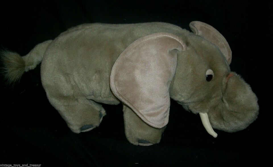 18" BIG 2000 ANIMAL PLANET GREY ELEPHANT STUFFED PLUSH TOY JUNGLE WILDLIFE NOSE - $23.75