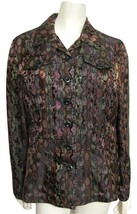 NWT Oriental Jacket M Coldwater Creek Black Embroidered Purple Metallic ... - £23.33 GBP