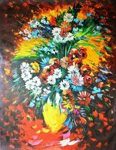 Leonid Afremov-Congratulations Bouquet-Original Oil/Canvas/Hand Signed/COA/30x40 - £1,438.77 GBP