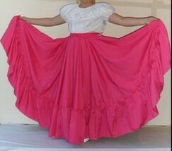Womens Full Super Wide Skirt One Size Waist For Folkloric Dances New Han... - $49.01+