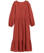 Old Navy Long Sleeve Fit &amp; Flare Tiered Midi Sienna Dress - £15.52 GBP+