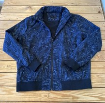 Banana Republic Men’s Floral Printed Silky full zip Jacket size L Navy Black F1 - $28.71