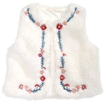 First Impressions  Girls Embroidered Faux Fur Vest, 3-6 Months - £16.27 GBP