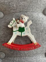 1984 Enesco Bear Rocking Horse Treasury Ornaments Baby's First Christmas - $12.00