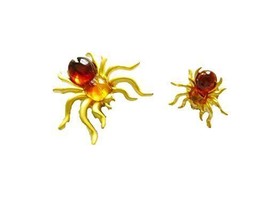 Danecraft Gold - Plated Pair of Two (2) Spiders Pin Brooch - $9.85