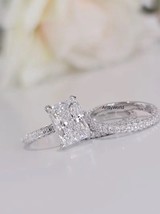 4.00 CT Radiant Cut Engagement Ring, Moissanite diamond Bridal Set, Wedding Gift - £87.92 GBP