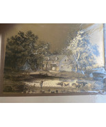 Vintage Original Currier &amp; Ives Gold Foil Metallic Art Print Titled Retu... - $51.88 CAD