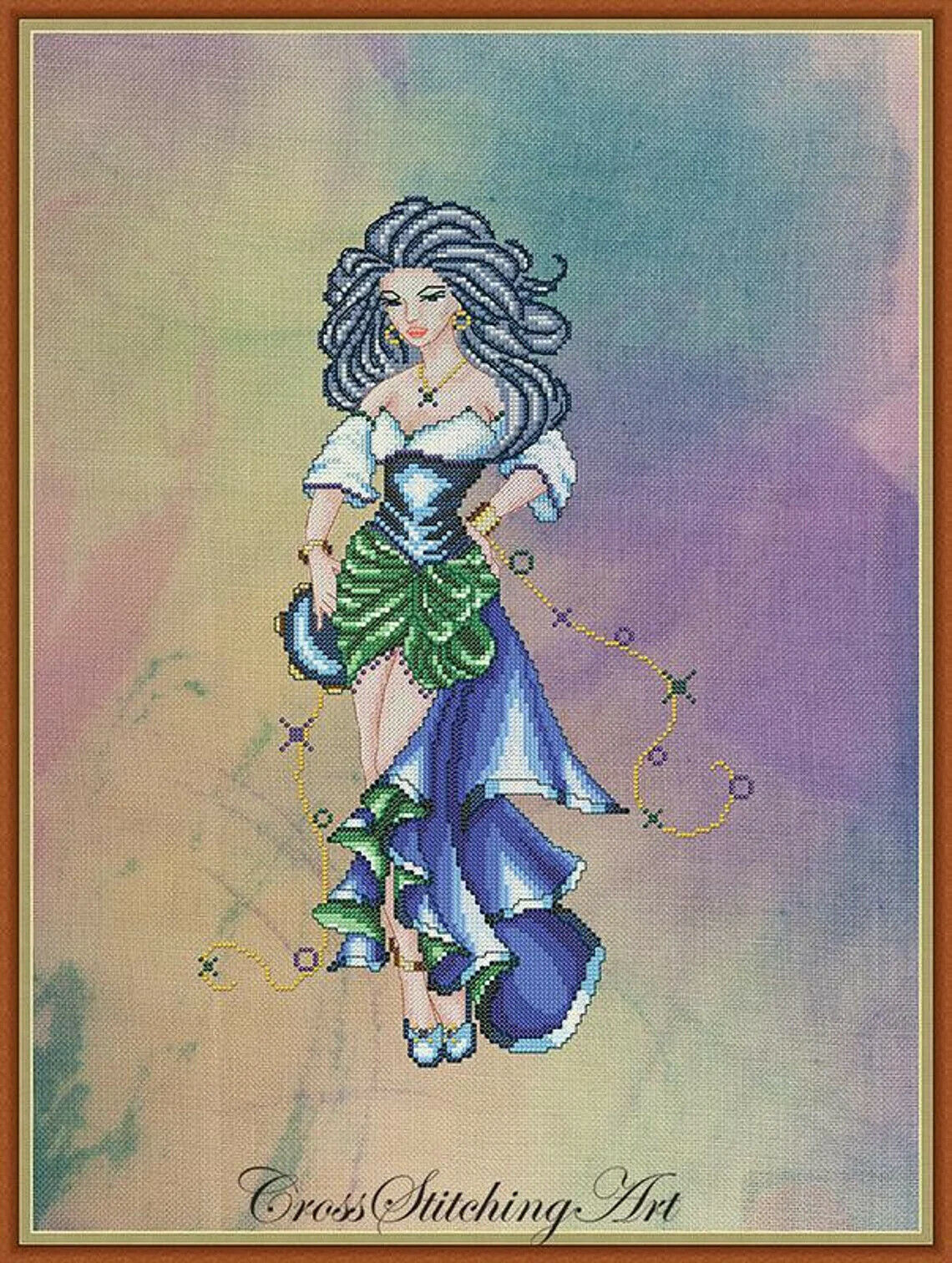 SALE! Complete Xstitch materials DANCE of EMERALD -By Cross Stitching Art Design - £50.63 GBP - £58.42 GBP