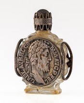 Vintage Ancien Pièce de Monnaie Et Napoléon Médaille Parfum Bouteille - $77.95