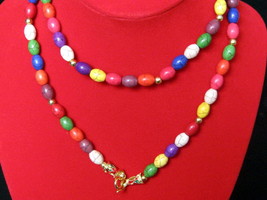 Vintage Colorful Ta-Ra-Va-Di Bead (Luk-Pat-Lord) Necklace: Long 68 cm.   - £15.74 GBP