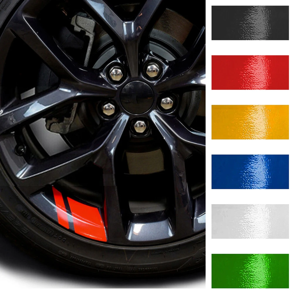 6 Pcs Reflective Car Wheel  Decals Stripe Racing Wheel  Stickers Safety Decorati - $82.36