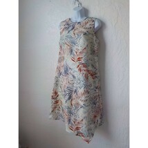 Shelby &amp; Palmer Floral Beige Sheath Dress Sleeveless Uneven Hem Women si... - $9.59 CAD