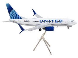 Boeing 737-700 Commercial Aircraft w Flaps Down United Airlines White w Blue Tai - £83.05 GBP