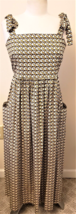 Tory Burch Midi Dress Size-L French Cream Wave Print - £151.86 GBP