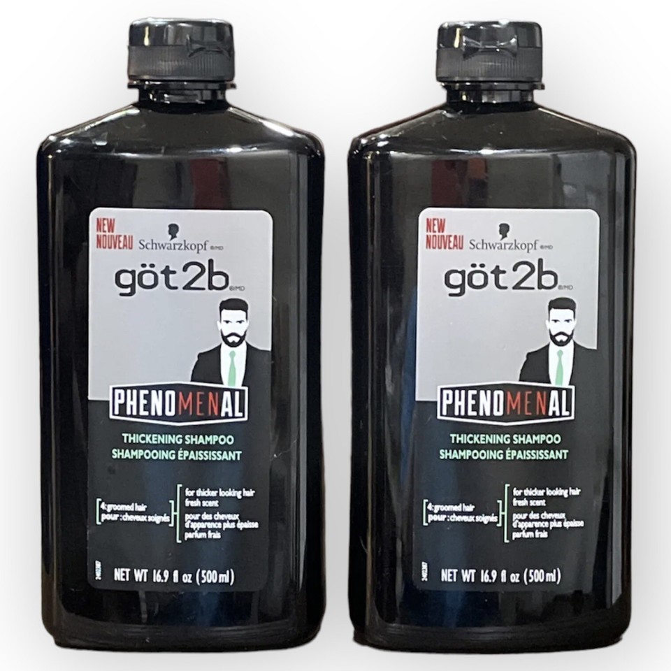 GOT2B Phenomenal Thickening Shampoo Mens 16.9 oz Schwarzkopf Lot Of 2 - $47.40