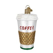 Old World Christmas Coffee to Go Cup Glass Tree Ornament 32171 Free Box New - $17.98