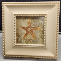 Coastal Sea Swirl Starfish Print Bed Bath Beyond 12 X 12 Beach Pix Wood Frame - £3.70 GBP