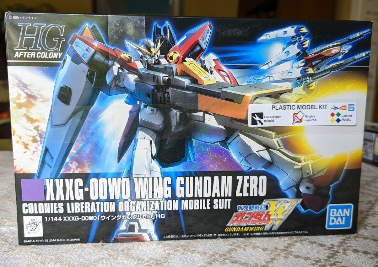 GUNDAM WING XXG-00W0 Wing Gundam Zero 1:144 Model Kit Bandai 2014 Sealed - $20.31