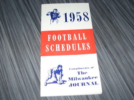 Collegiate/Professional Football Schedule-1958-Pocket format-16pp-Milw J... - $15.00