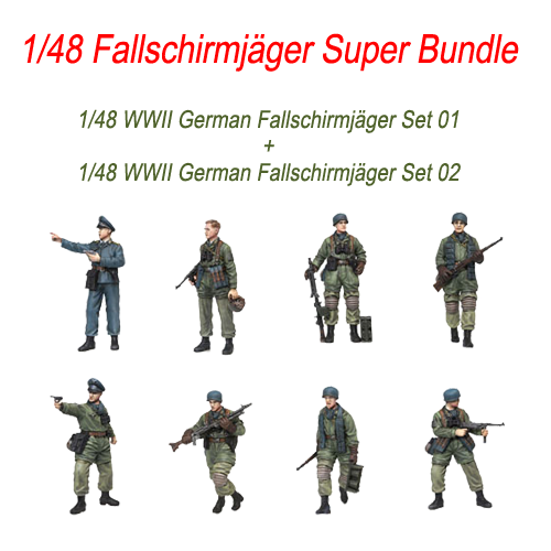 Primary image for 1/48 WWII Overlord Fallschirmjäger Early War Set of 8 Figures Resin Kit