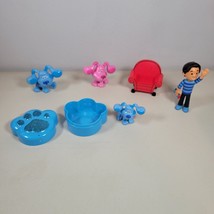 Blues Clues Toy Lot Pink and Blue Dog Boy Chair | Case With Blue Figure Set - $14.89