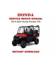 2014-2024 Honda Pioneer 700 Service Repair Manual - $23.94 CAD