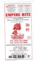 Empire Ritz Szechuan Hunan Chinese Cuisine Menu Ossining New York 1994 - £14.21 GBP