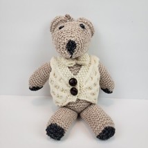 Aran Toy Charlie the Hand Knit Bear Stuffed Animal Sweater Merino Wool 12&quot; - £18.25 GBP