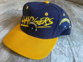 Vintage 90s San Diego Chargers Team NFL Signature Snapback Hat - £26.30 GBP