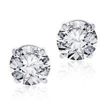 0.48 Carat Round Brilliant Cut Diamond Stud Earrings F-G/SI1,2 14K White Gold - £430.17 GBP