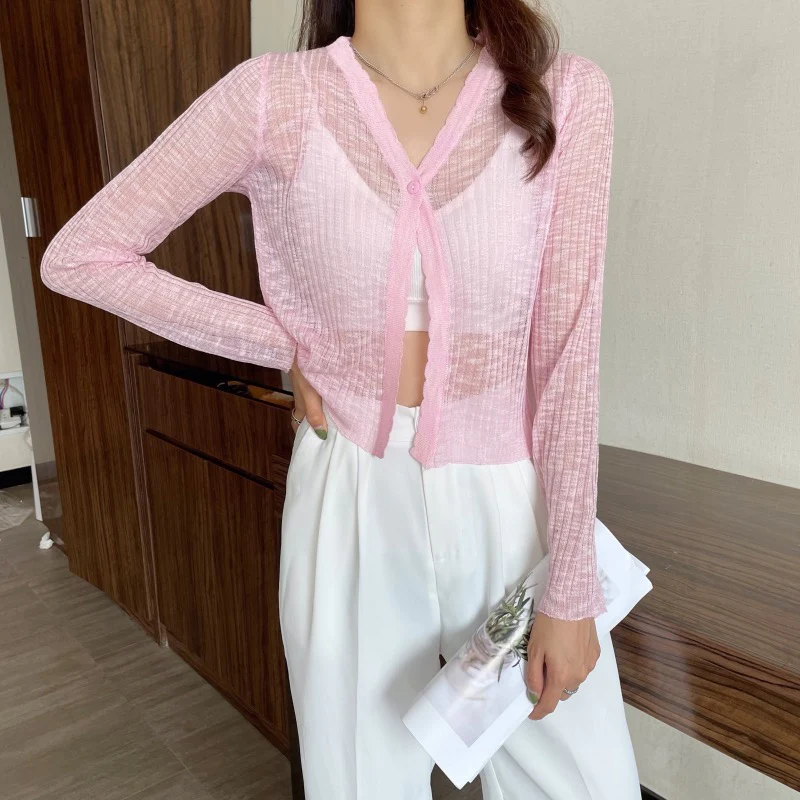 Pink Very Fairy Blouse Summer Small Cardigan women - £28.06 GBP