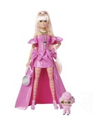 Barbie Extra Fancy Doll in Pink Glossy High-Low Gown with Pet Extra-Long... - £39.88 GBP