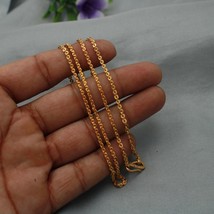 Dainty 22kt Yellow Gold NECKLACE 22k chain jewelry handmade Indian, rolo cable s - £1,564.73 GBP