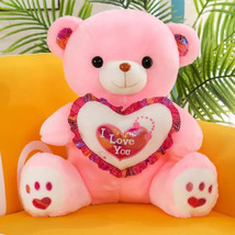 Mother&#39;s Day Glowing Led Teddy Bear Soft Plush Toy All Occasions-PINK - £16.02 GBP