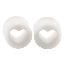 2Pcs Silicone Ear Gauge Heart-shaped Dilations Earlets Earring Expander Stretche - £9.03 GBP