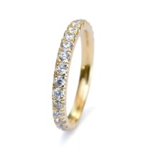 14K Oro Amarillo Chapado 0.50Ct Imitación 1 Diamante Anillo de Compromiso Banda - £49.78 GBP