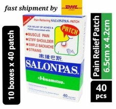 Hisamitsu Salonpas Pain Relief Patch Medicated Plaster 10 Boxes x40 patch- Dhl - £101.19 GBP