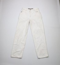 NOS Vtg 90s Streetwear Mens 30x32 Relaxed Loose Fit Wide Leg Denim Jeans White - £87.00 GBP