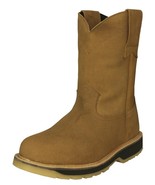 Mens Light Brown Work Boots Leather Shock Absorbing Non Slip Pull On Sof... - €69,14 EUR
