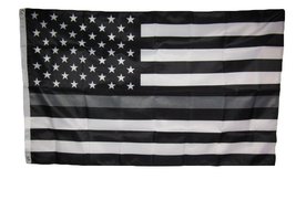 3X5 Usa Thin Gray Line American Correction Officer Law Enforcement Flag Grey - £3.90 GBP