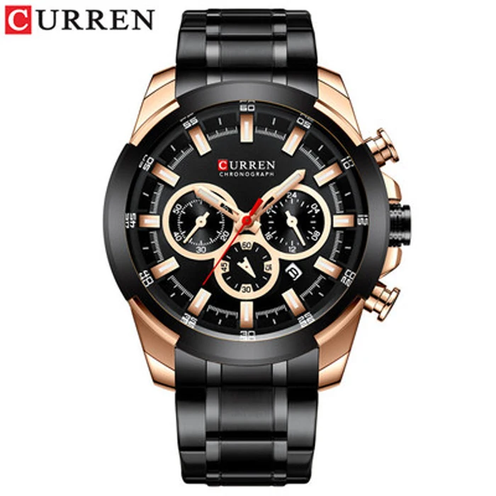 New Design Western Style Curren 8361 Hot Steel Watch Men Cool Calendar M... - £32.12 GBP