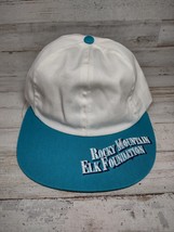 Vintage Rocky Mountain Elk Foundation RMEF Mens Small Trucker Hat Cap Teal Retro - £14.81 GBP