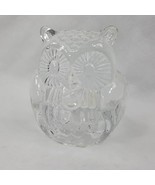 Owl Glass Tea-light Holder by Partylite Clear Glass 4&quot; tall AGFX1 - £10.35 GBP