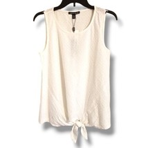 Cable &amp; Gauge Women&#39;s Size M White Casual Relaxed Tie Tank Top - £18.19 GBP