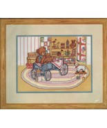 Bucilla  Grandma&#39;s Attic Bears Printed Counted Cross Stitch Kit 9&quot; x 12&quot; - £13.36 GBP