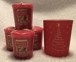 Yankee Candle Sparkling Cinnamon (4) 1.75oz Gift Set with Starburst Votive - £14.65 GBP