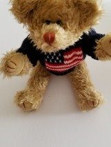 TY, MOVEABLE ARMS &amp; LEGS,  AMERICAN SWEATER, STUFFED BEAR - £11.85 GBP