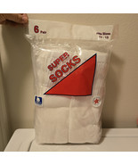 VTG 70s Calf Tube Super Socks 6 Pair New In Taped Package Cotton Blend S... - €40,32 EUR